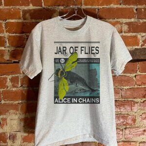 Vintage 1994 Alice In Chains Jar of Flies Concert Light Grey Unisex Tee Shirt